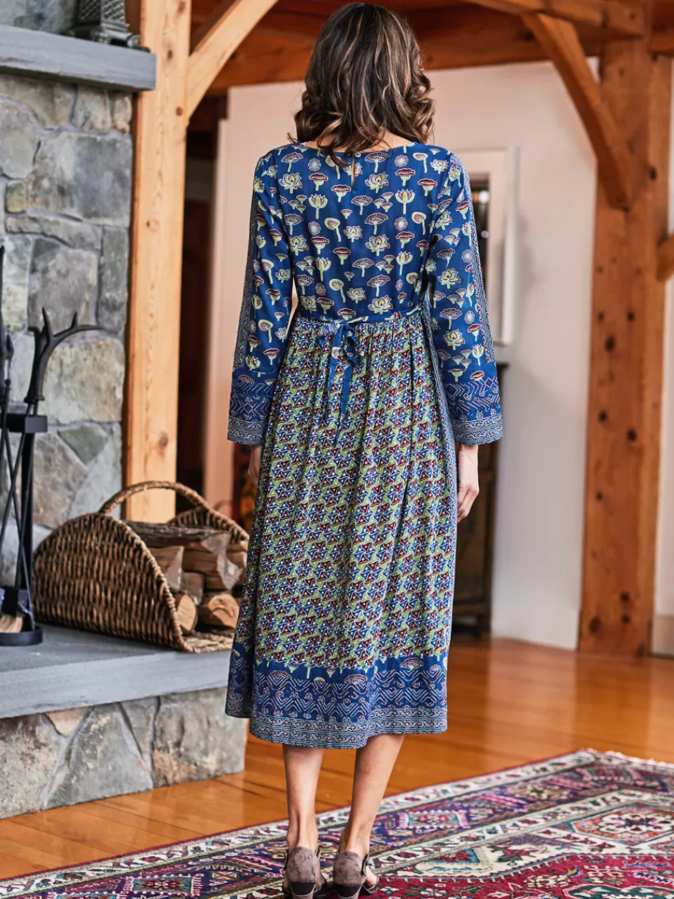 Robe Élégante Potpourri Bleu Saphir | Collection Printemps-Été April Cornell en Ligne