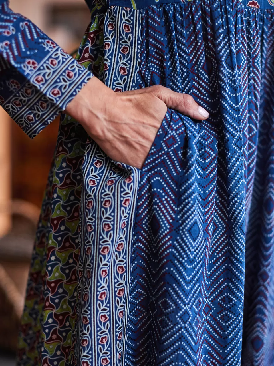 Robe Élégante Potpourri Bleu Saphir | Collection Printemps-Été April Cornell en Ligne