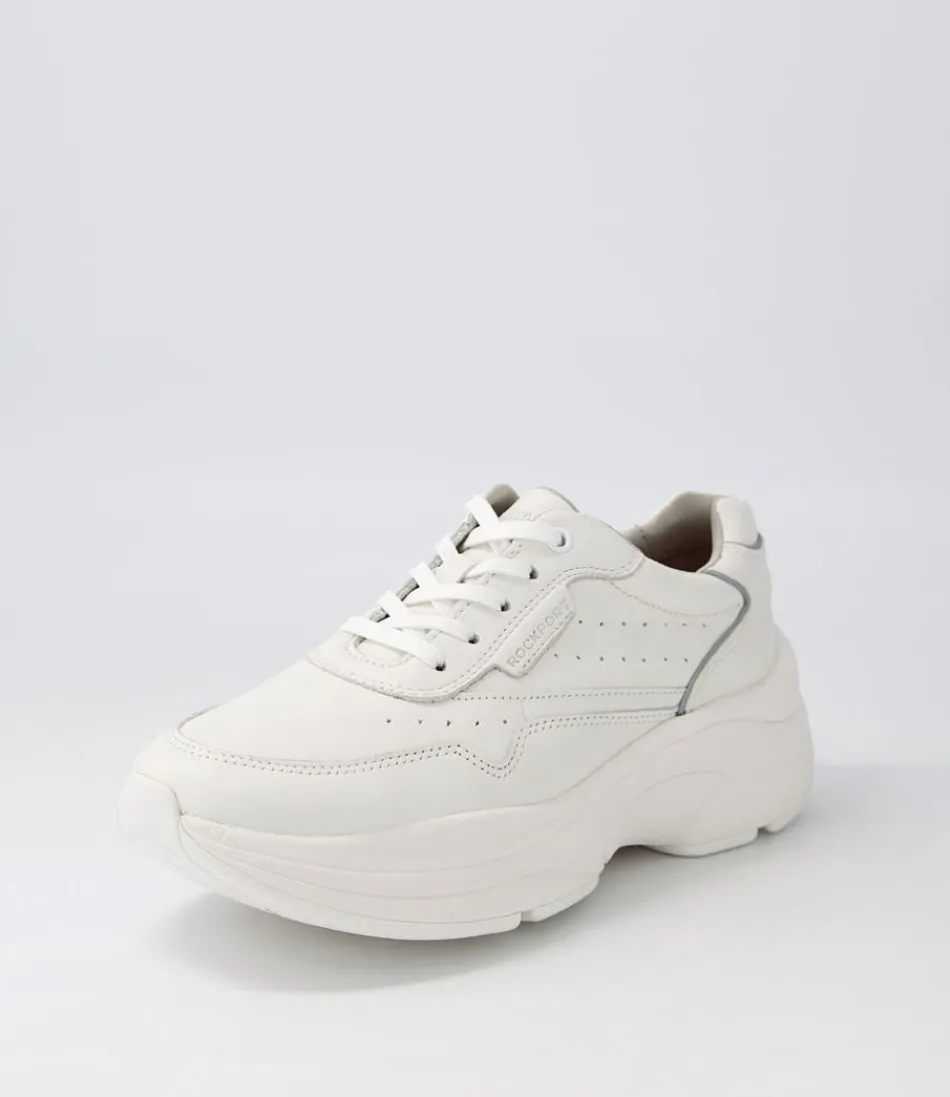 ROCKPORT Baskats Confort Pro pour Femme - Cuir Souple Blanc avec Semelle Ergonomique