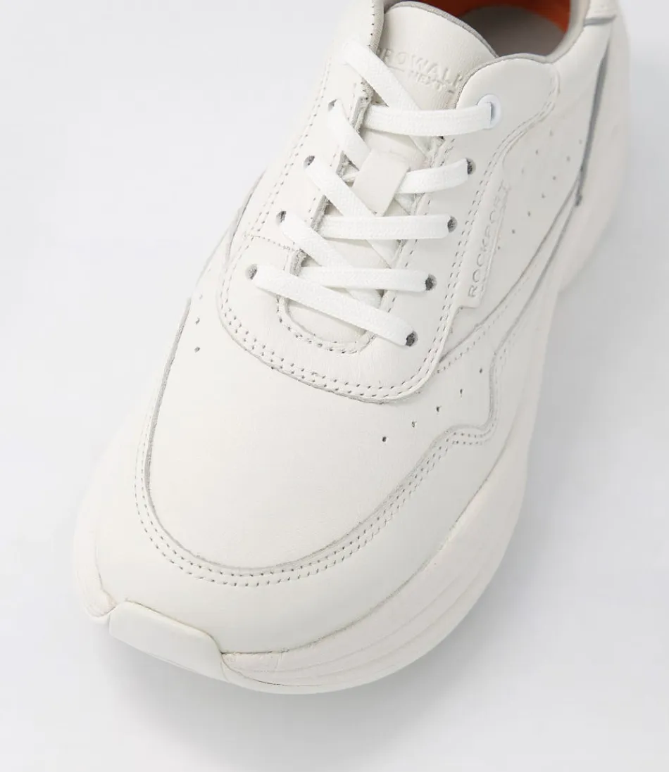 ROCKPORT Baskats Confort Pro pour Femme - Cuir Souple Blanc avec Semelle Ergonomique