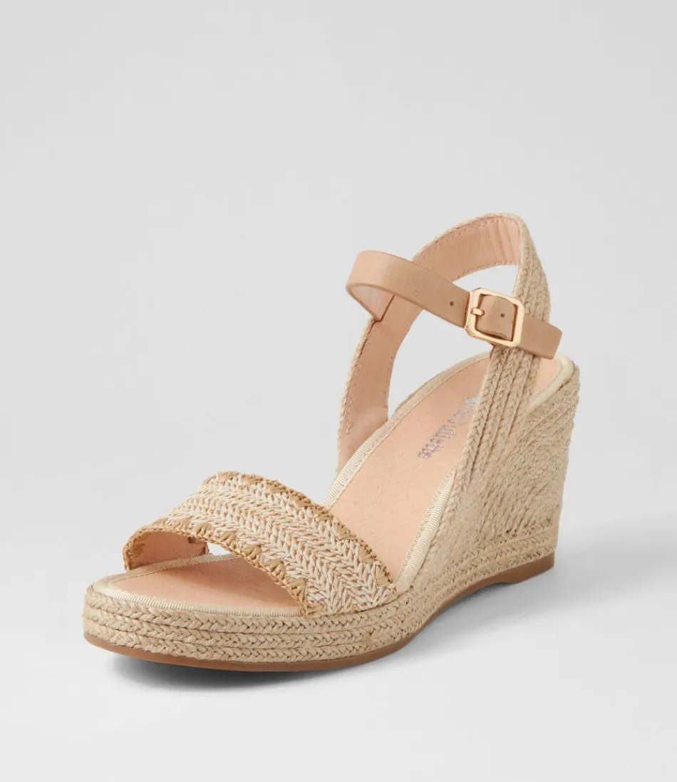 Espadrilles femme printanières Django & Juliette - Tresse ivoire et motifs latte nuancés