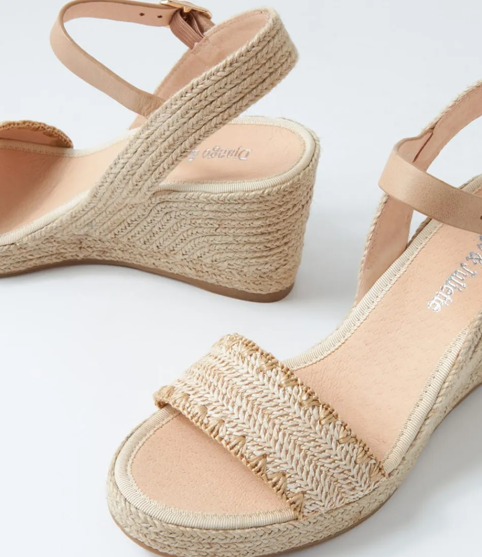 Espadrilles femme printanières Django & Juliette - Tresse ivoire et motifs latte nuancés