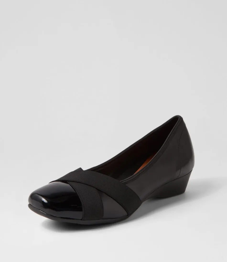Escarpins Femme en Cuir Verni Noir Randford - Confort Super-Doux et Silhouette Raffinée pour Élégance Urbaine Intemporelle