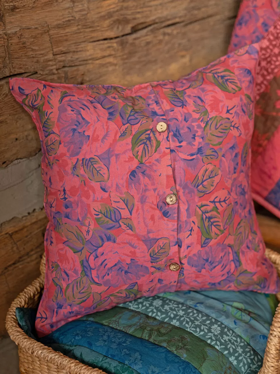 Housse déco patchwork artisanale 