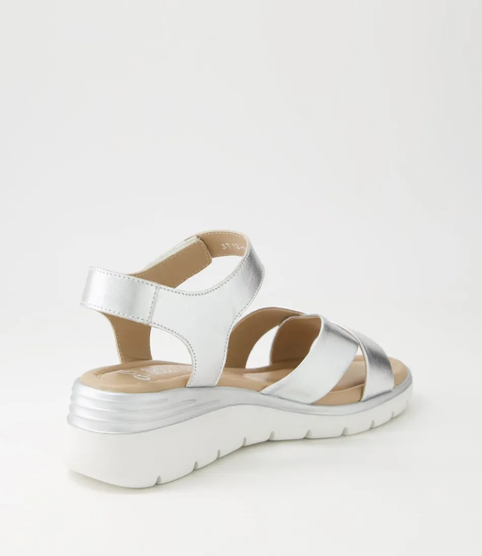 Sandales Femme ARA Confort - Modèle Rimini 32 en Cuir Argenté à Détail Élégant