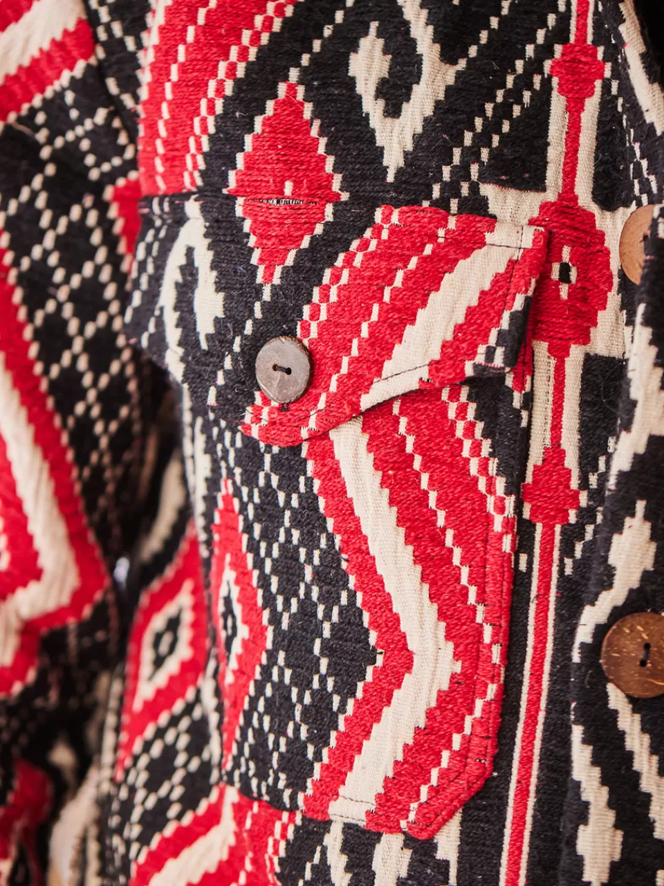 Boutique April Cornell - Veste Bohème en Jacquard « Lueur d'Aube », Conception Artisanale et Doublure Confortable
