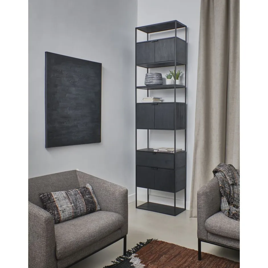 Cache-pot design ROCK en verre texturé - Support pour plantes d'intérieur Ø23cm x H16cm - Finition gris anthracite - Déco moderne et épurée pour votre intérieur