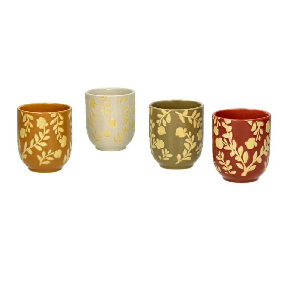 Pomax Vaisselle - Tasse ROMANCE en porcelaine élégante, couleur cumin - Diamètre 7 cm / Hauteur 8 cm