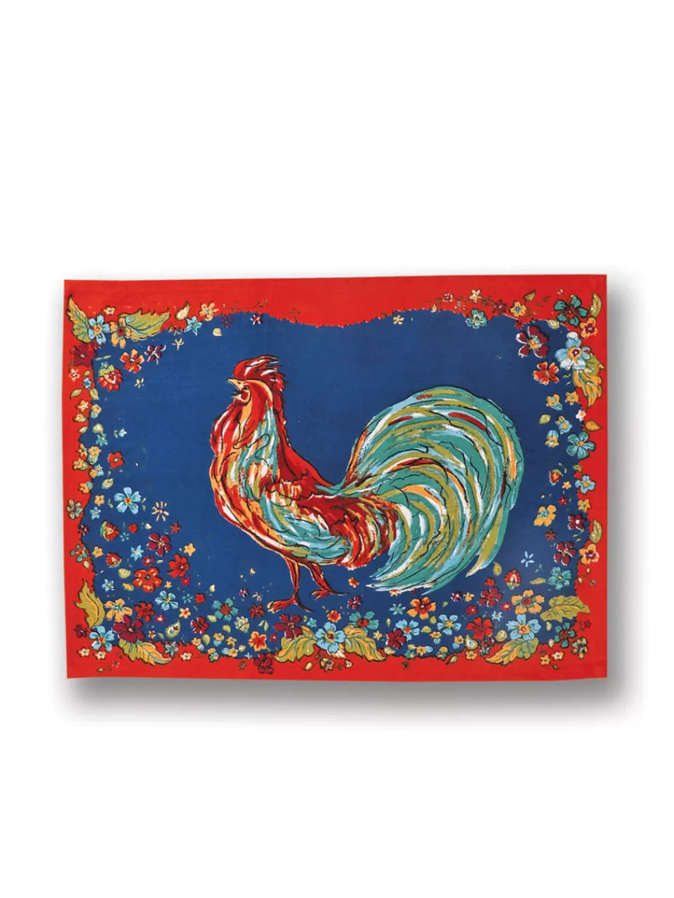 Ensemble de 4 sets de table motif coq gaulois - Bleu marine élégant © April Cornell