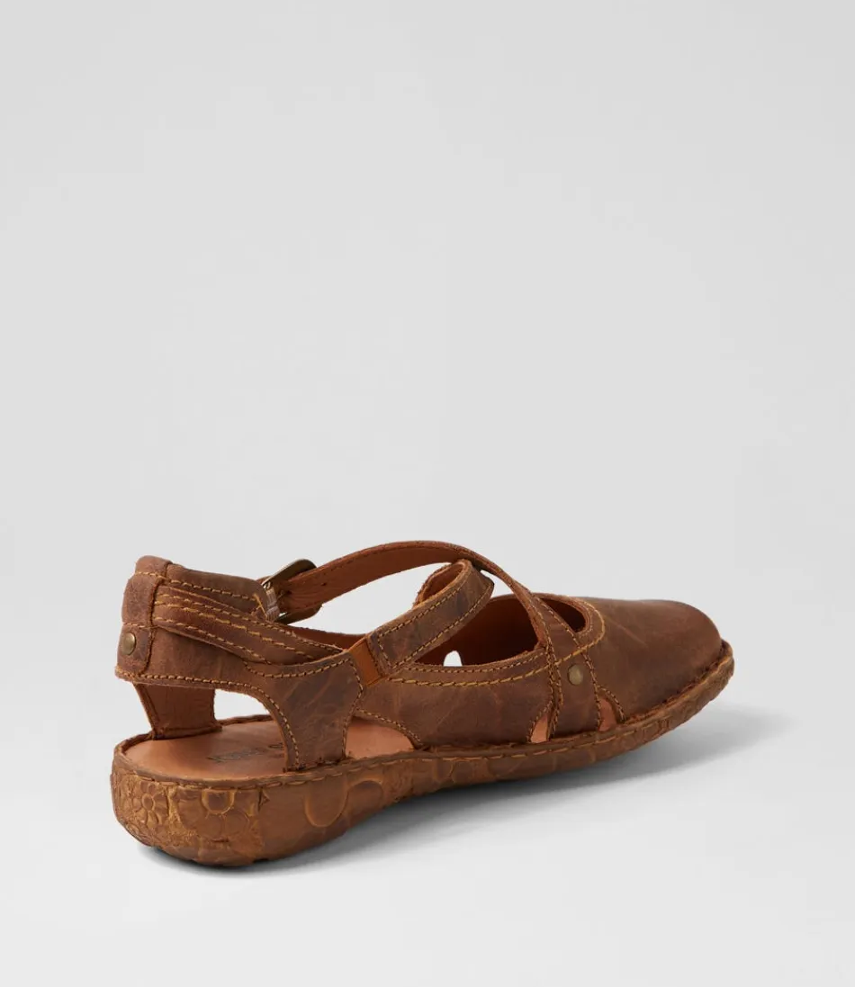Escarpins plats JOSEF SEIBEL Rosalie 13 - Cuir cognac souple pour femme - Confort quotidien élégant - Modèle décontracté à lacets