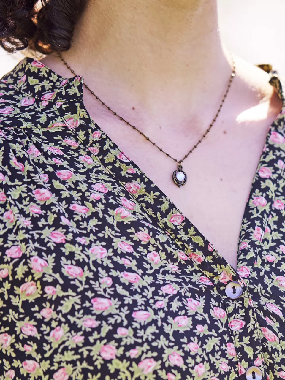 Robe Printemps Romantique - Collection Exclusivité April Cornell avec Motif Bourgeon Tendance Élégante