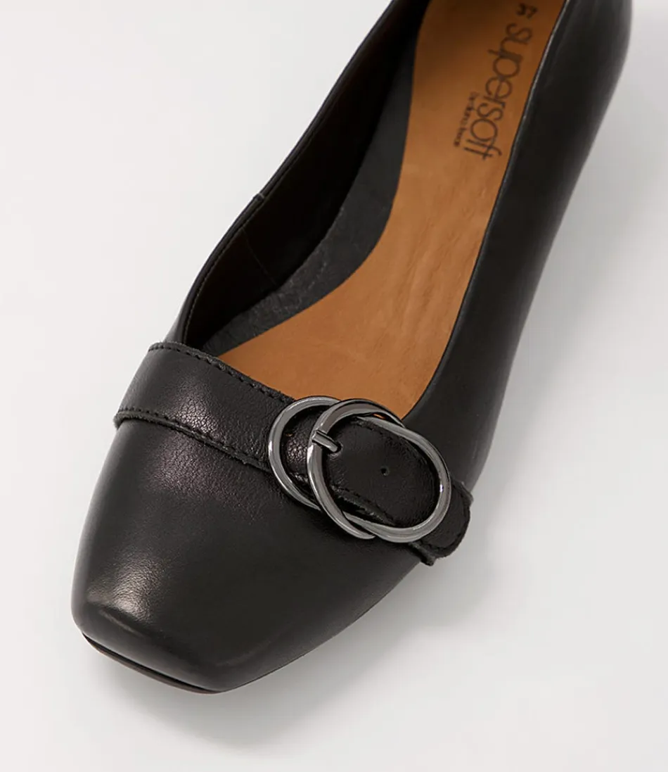 Escarpins Femme Ryan en Cuir Souple Noir - Confort Ultradoux pour Marche Léger