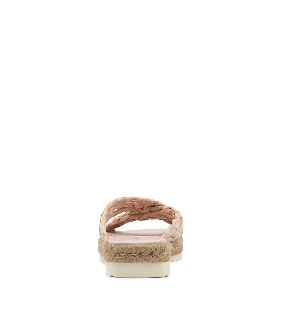 Espadrilles artisanales en toile pêche safrané - Modèle estival Django & Juliette avec semelle tressée
