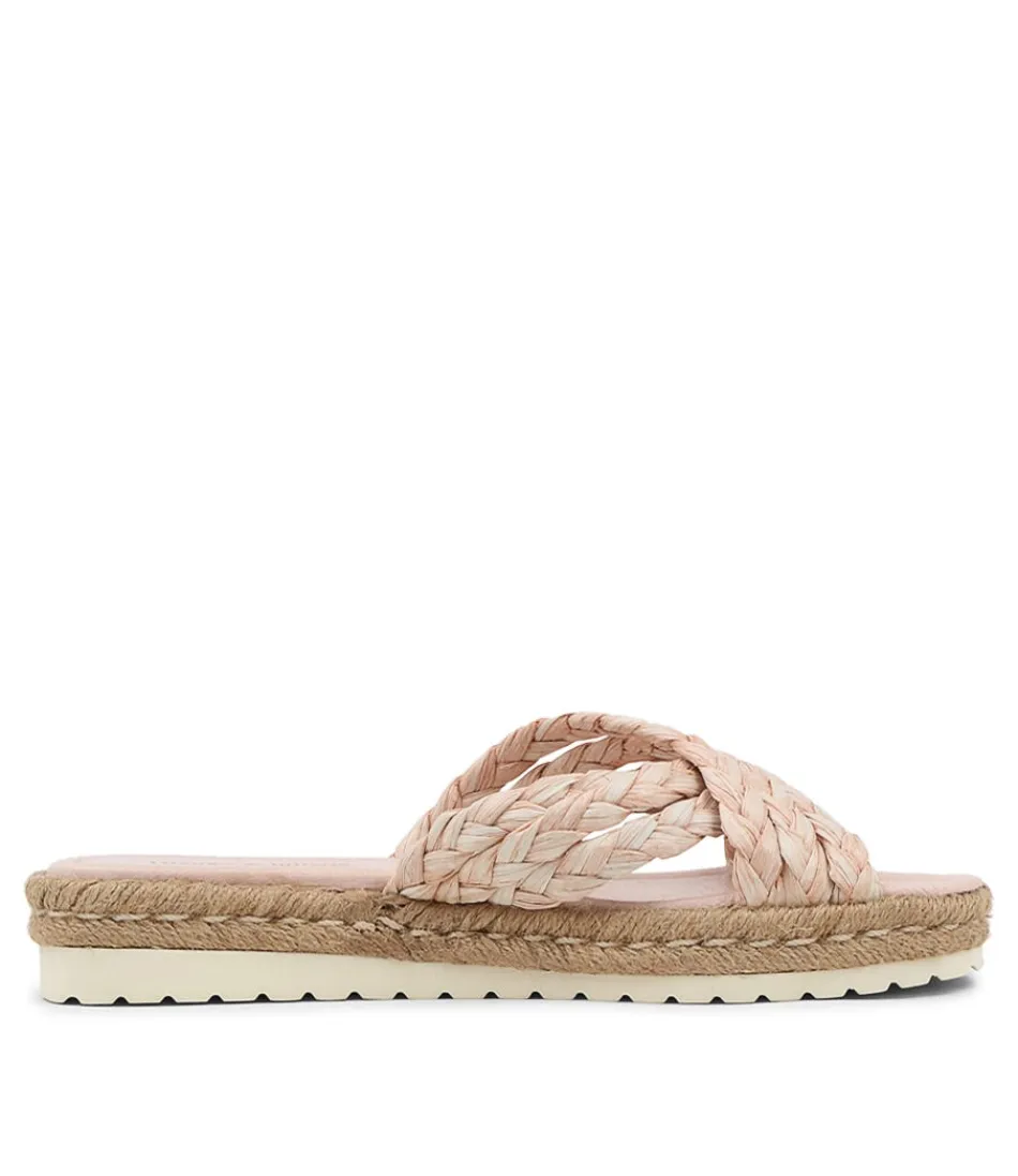 Espadrilles artisanales en toile pêche safrané - Modèle estival Django & Juliette avec semelle tressée