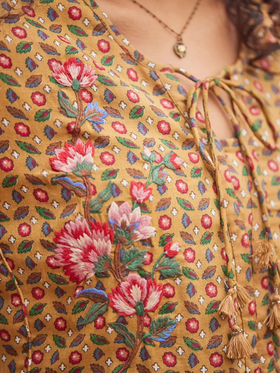 Robe Bohème en Coton Carthame - Collection Printemps April Cornell