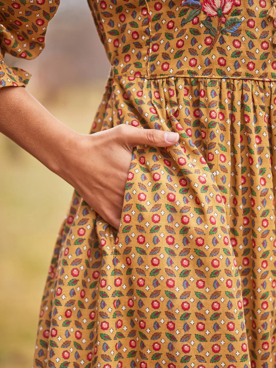 Robe Bohème en Coton Carthame - Collection Printemps April Cornell
