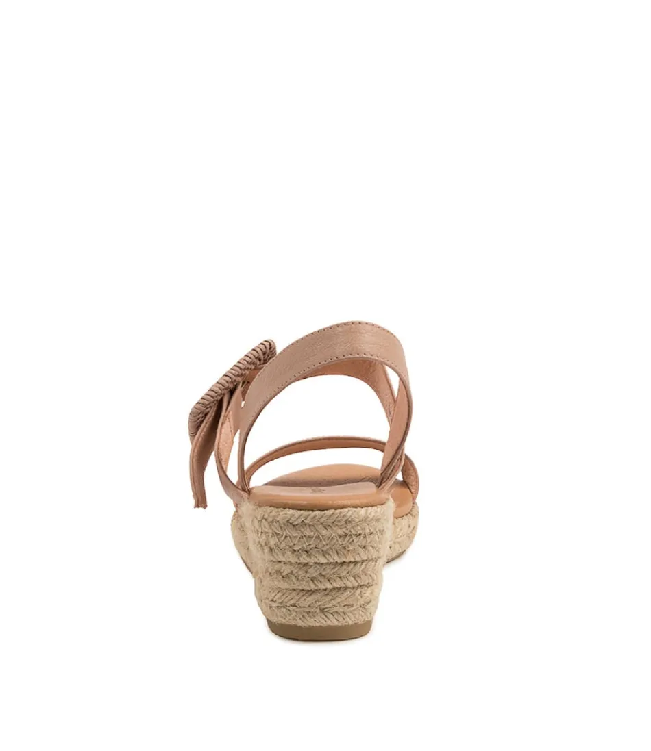 Espadrilles Élégantes Femme Django & Juliette - Samiya en Cuir Souple Rose Poudré - Style Méditerranéen Tendance Printemps-Été