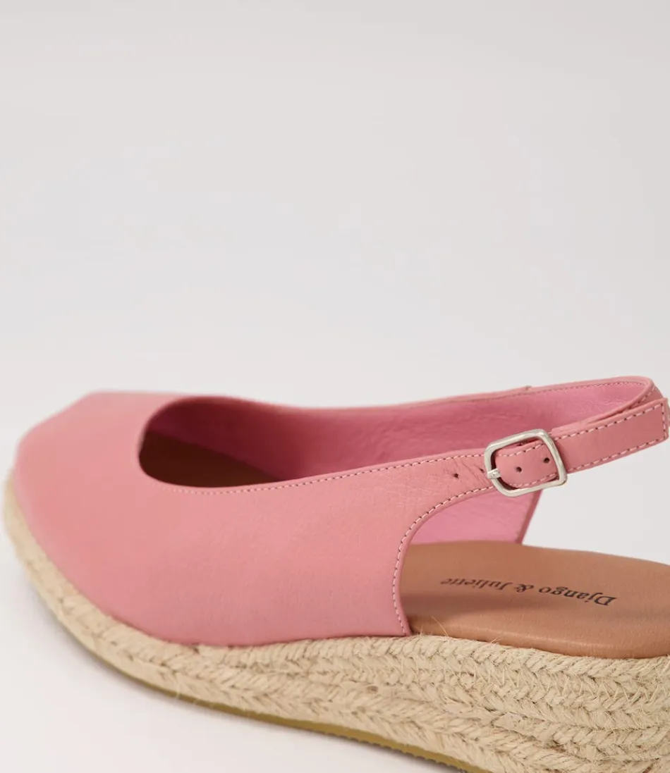 Sandales Django & Juliette pour Femme - Espadrilles en Cordon Naturel et Cuir Doux Rose Poudré Élégant