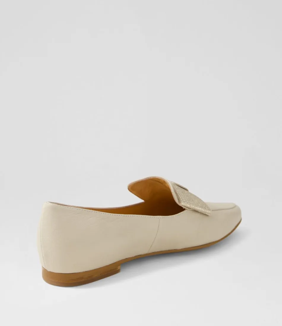 Mocassins Sanne Femme - Cuir Souple Teinté Amande avec Accents Dorés Élégants
