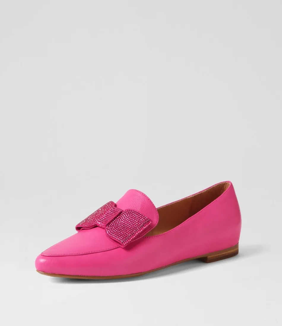 Moccasins Femme Sanne – Cuir Luxe à Détails Précieux Fuchsia Élégant