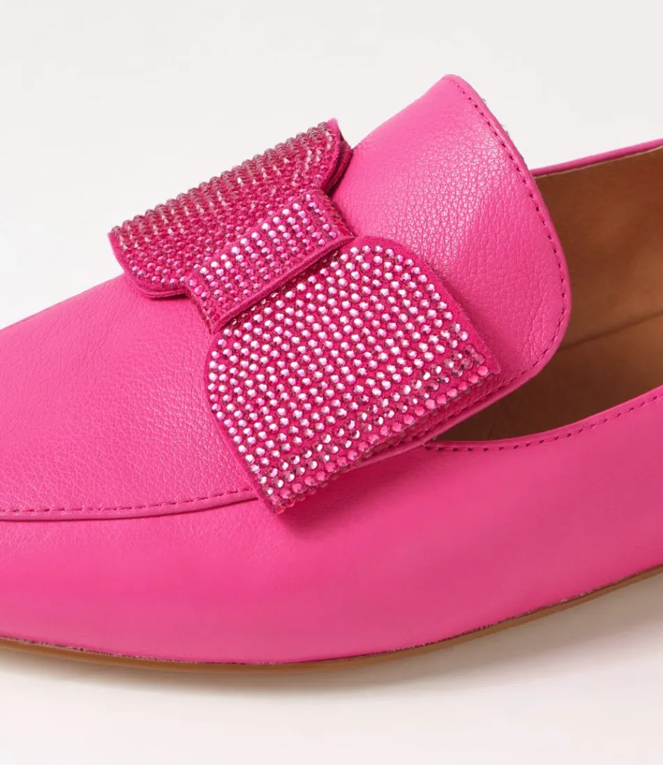 Moccasins Femme Sanne – Cuir Luxe à Détails Précieux Fuchsia Élégant