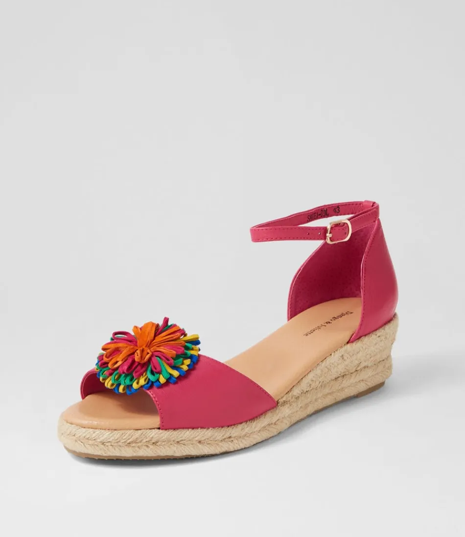 ESPRADRILLES DJANGO & JULIETTE POUR FEMME - CUIR SOUPLE ET SUÉDINE FUCHSIA VIBRANT - CHAUSSURES D'ÉTÉ STYLE BOHÈME AVEC SEMELLE EN CORDAGE Tressé