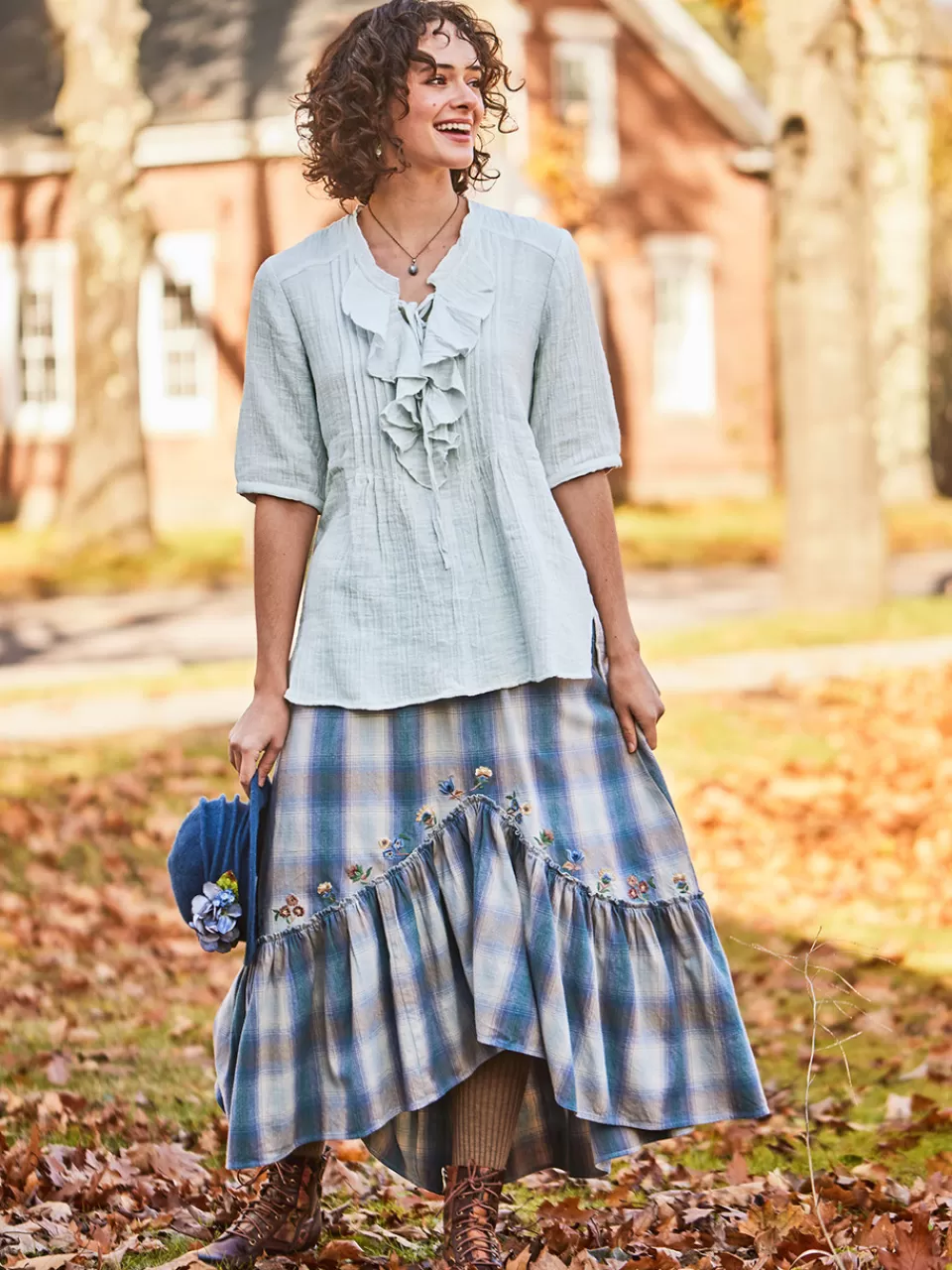 Chemise bohème à volants inspirée Shakespeare - Modèle exclusif April Cornell à prix doux