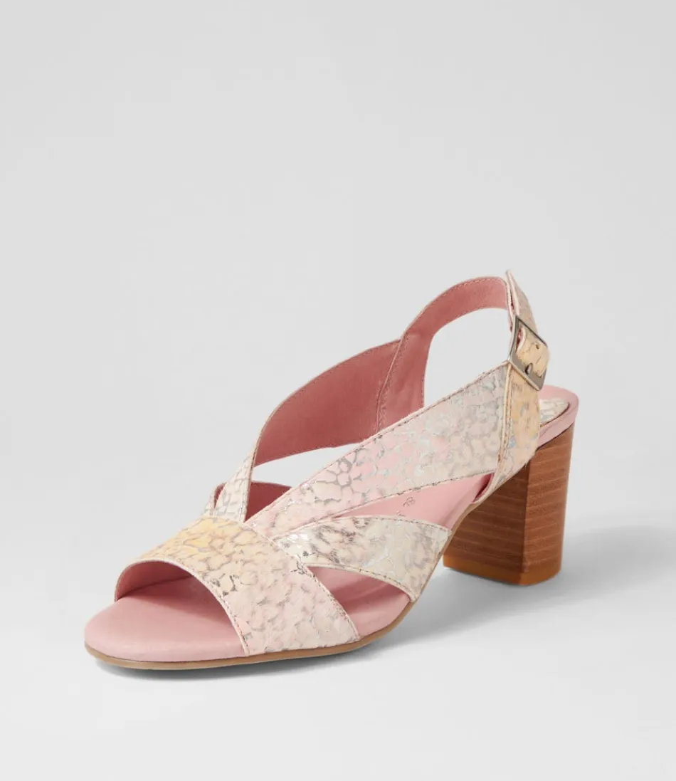 Escarpins ouverts Django & Juliette : cuir imprimé rose tendance pour femme