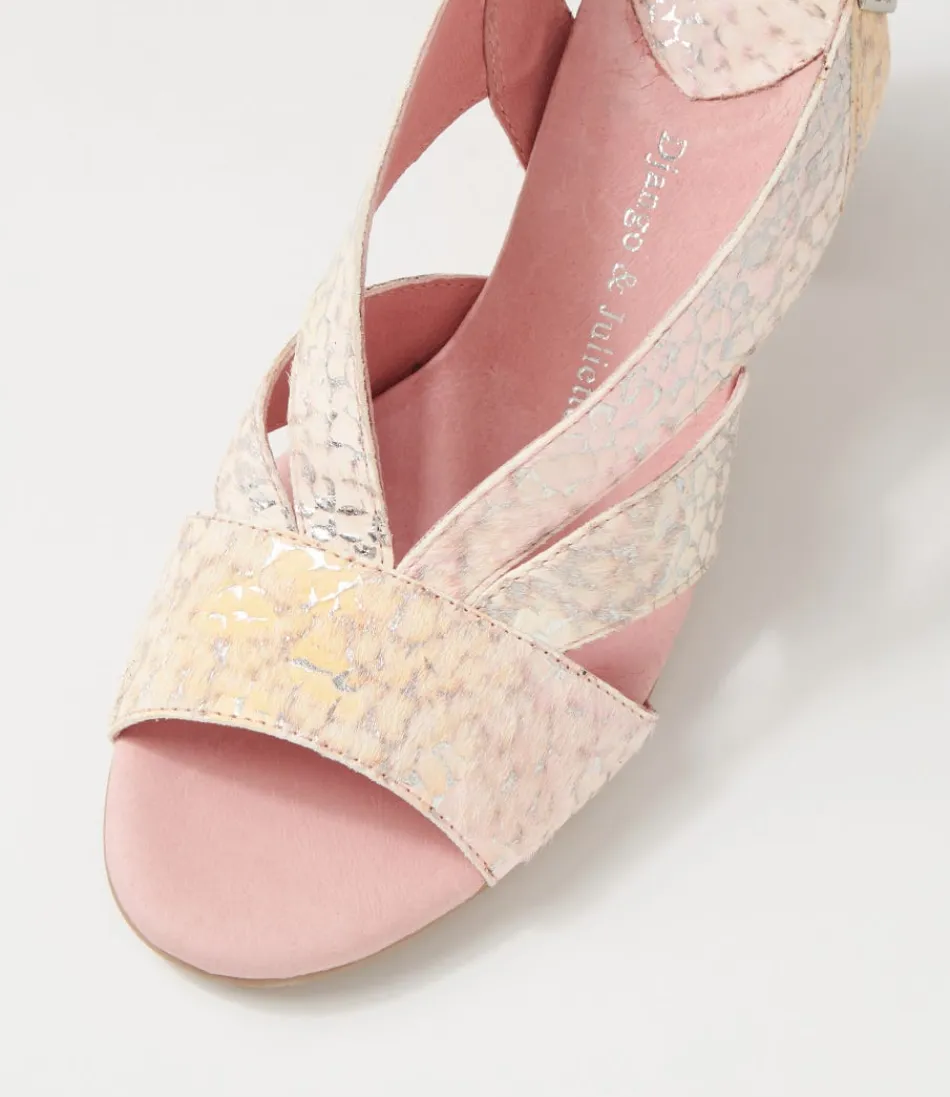 Escarpins ouverts Django & Juliette : cuir imprimé rose tendance pour femme