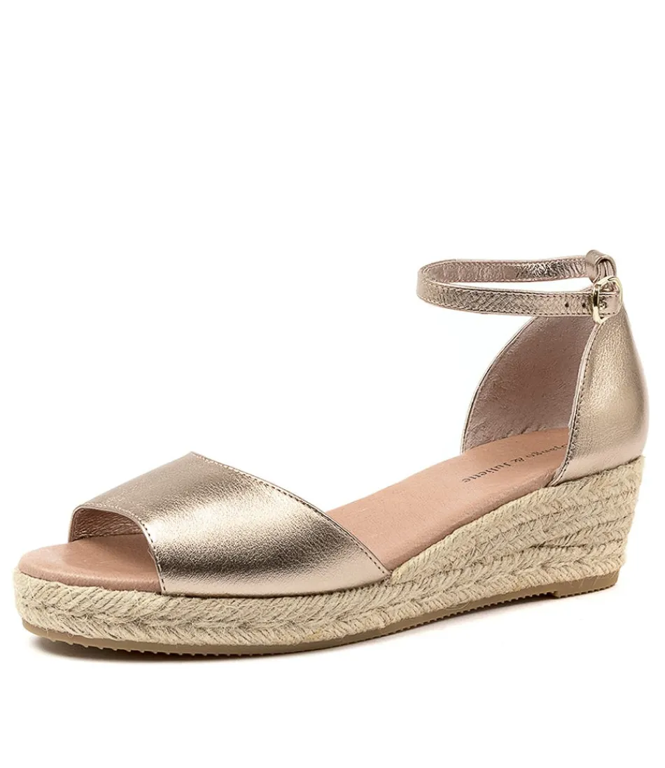 Espadrilles légères Django & Juliette pour femme - Cuir champagne, style intemporel