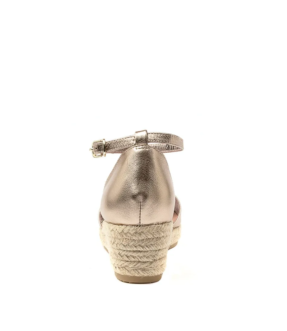 Espadrilles légères Django & Juliette pour femme - Cuir champagne, style intemporel
