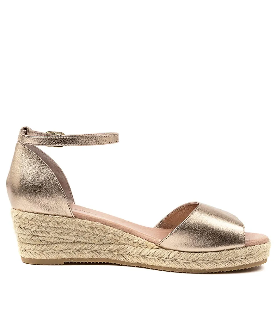 Espadrilles légères Django & Juliette pour femme - Cuir champagne, style intemporel