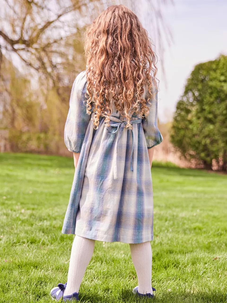 Robe Fille Printemps - Motif Plaid Fumé en Soldes Exclusifs Avril Cornell