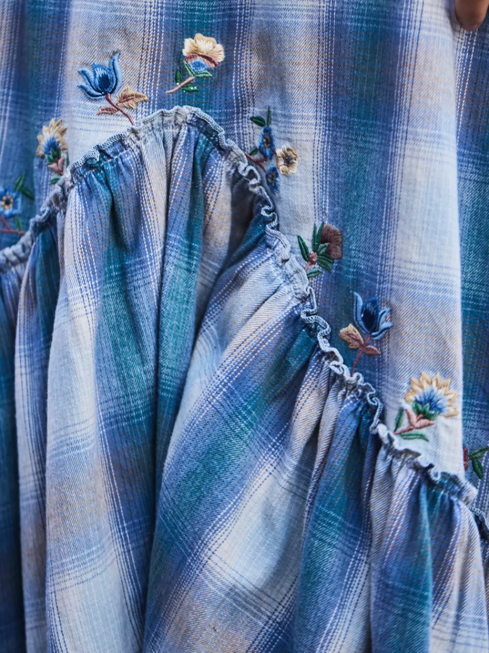 Jupe midi à carreaux fumés - Collection Soldes April Cornell | Style bohème printanier