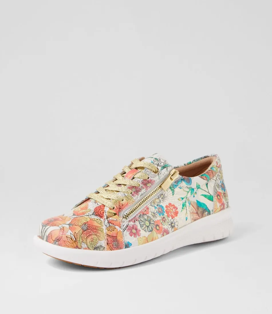 Baskets Femme ZIERA Confort Optimal - Technologie Solar Xf, Style Jardin Printanier en Cuir Souple