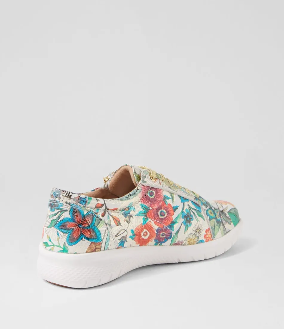 Baskets Femme ZIERA Confort Optimal - Technologie Solar Xf, Style Jardin Printanier en Cuir Souple