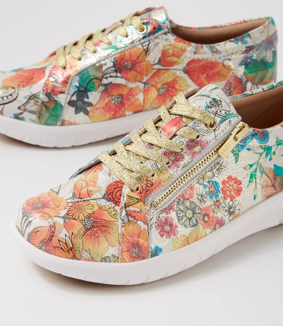 Baskets Femme ZIERA Confort Optimal - Technologie Solar Xf, Style Jardin Printanier en Cuir Souple