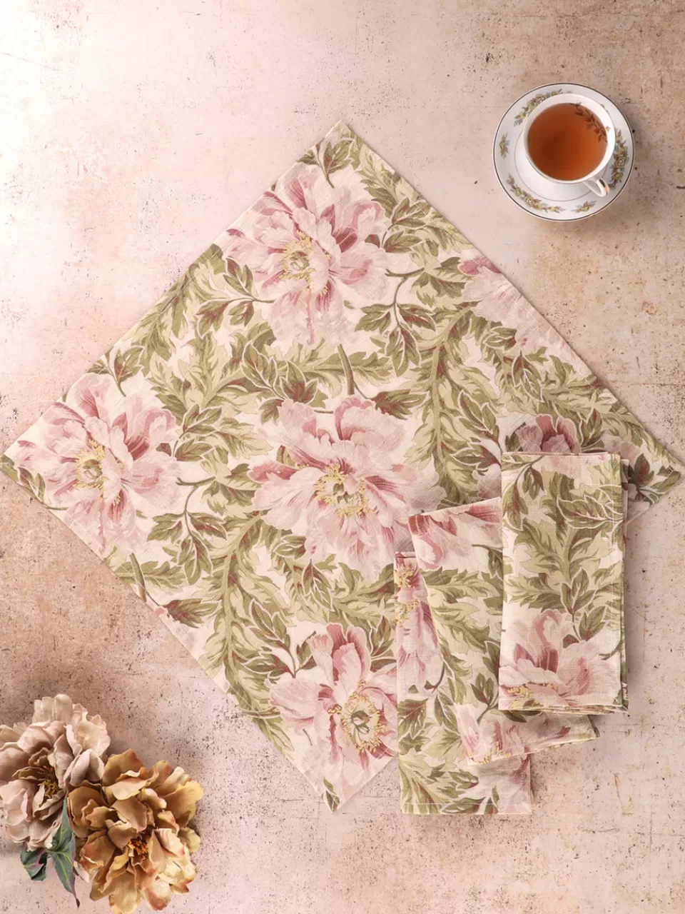 Lot de 4 serviettes en lin haut de gamme - Collection Splendor par April Cornell à prix doux