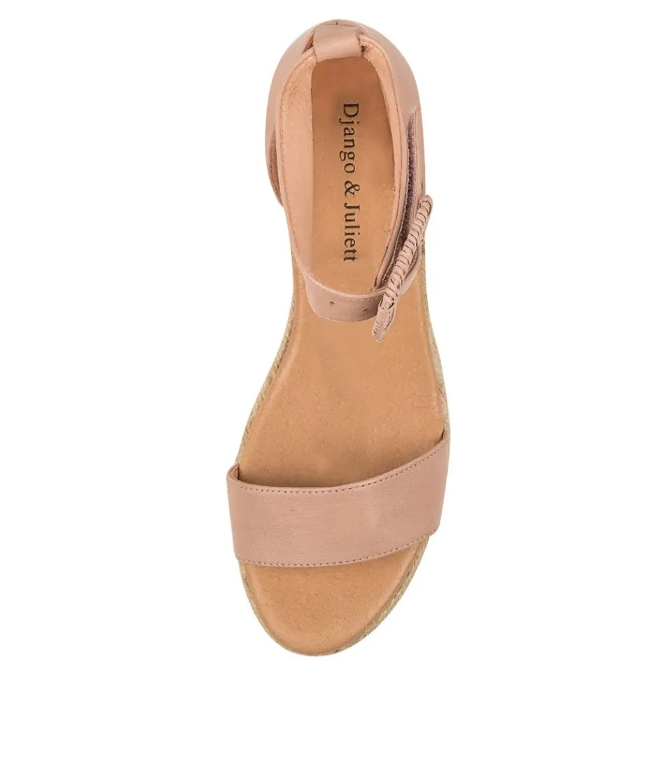 Élégantes Espadrilles Femme Printanières - Modèle Django & Juliette 
Semelle tressée avec bride cuir ajustable rose poudré - Collection botanique vert sauge