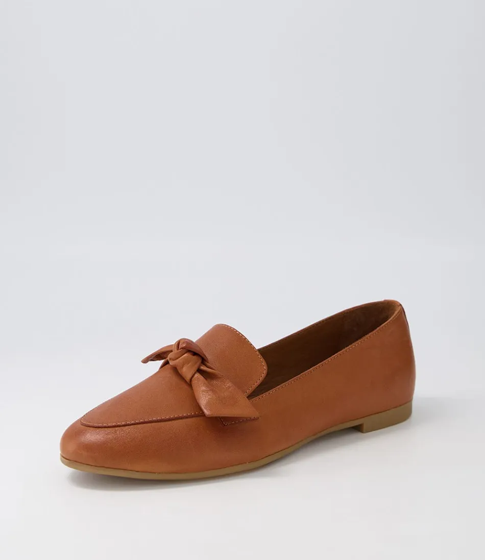 Mocassins Féminins DIANA FERRARI Starna - Cuir Camel Souple avec Semelle Confort 

(：，，