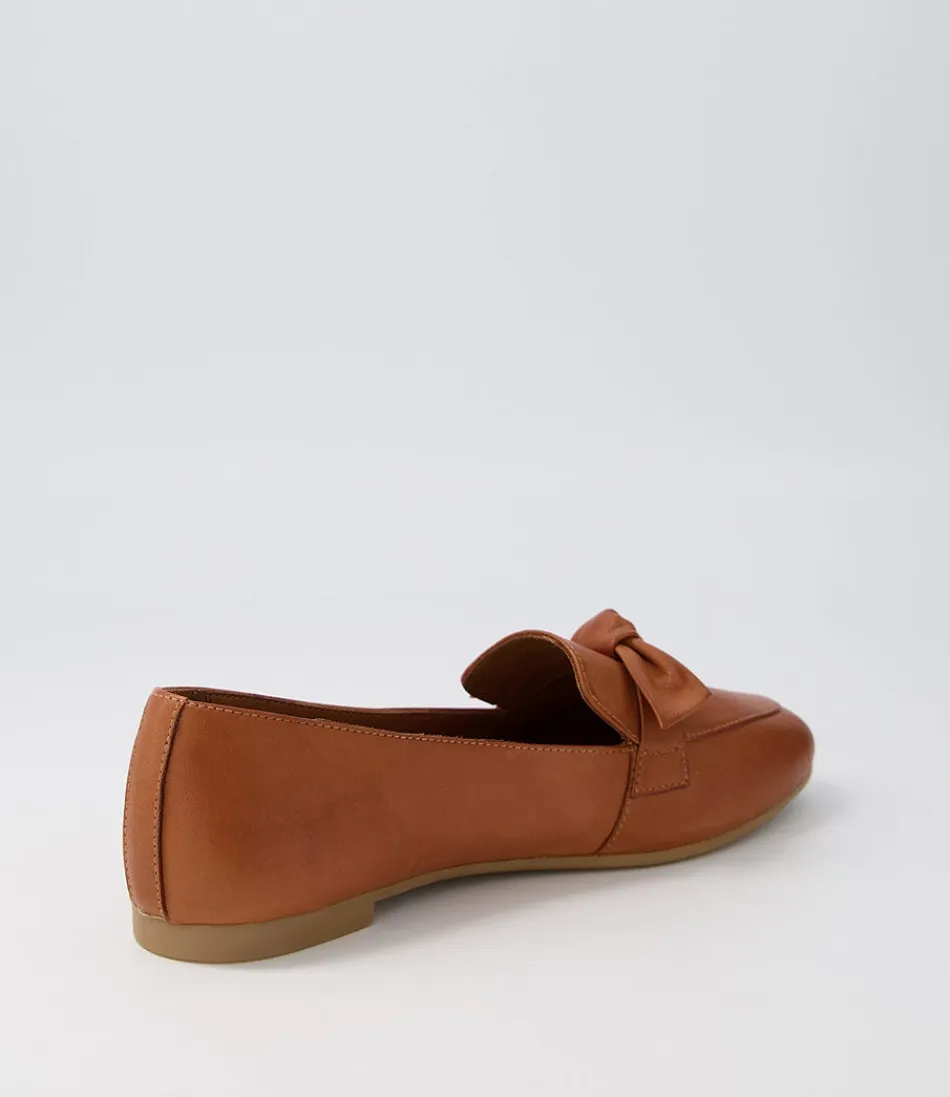 Mocassins Féminins DIANA FERRARI Starna - Cuir Camel Souple avec Semelle Confort 

(：，，