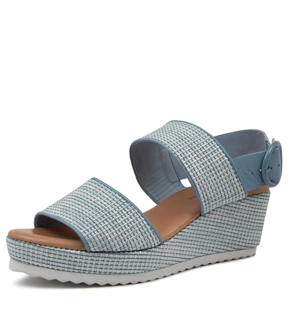 Espadrilles Femme DJANGO & JULIETTE - Tresse Denim Sultan avec Accents Cuir - Style Méditerranéen Intemporel