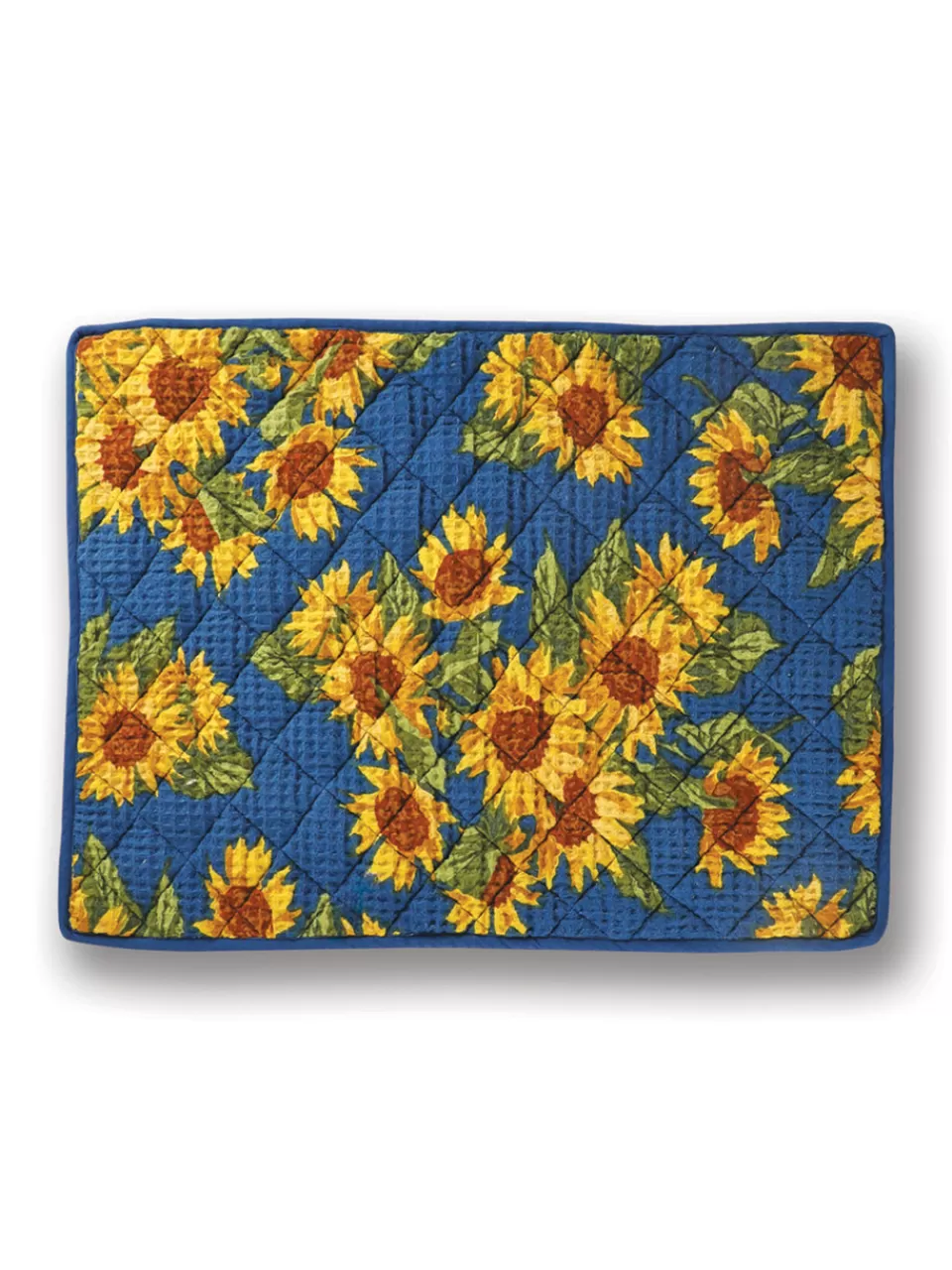 Tapis de Séchage Absorbant « Vallée des Tournesols » - Bleu Marine Élégant par April Cornell - Prix Doux
