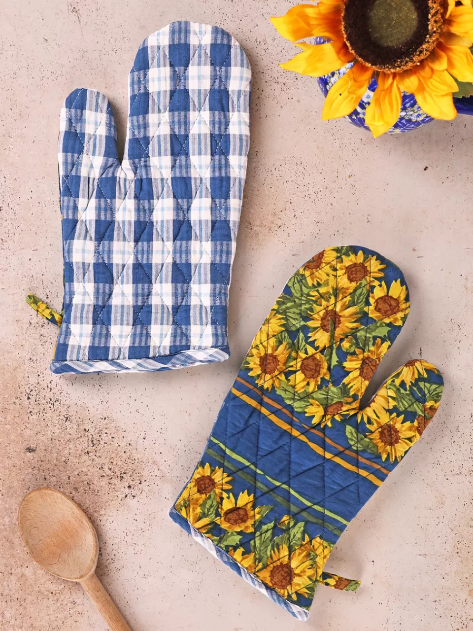 Duo de mitons de cuisine style patchwork 