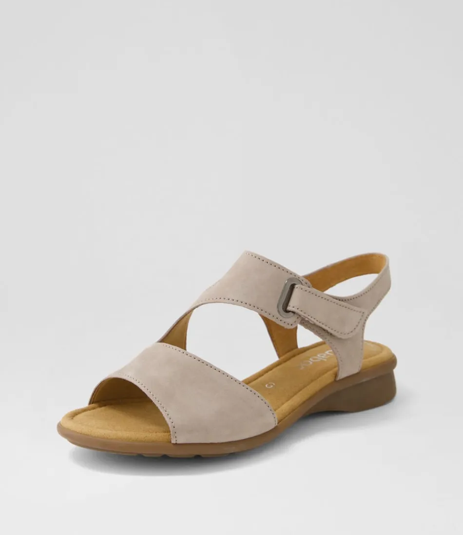 GABOR Suraya - Sandales Femme en Nubuck et Toile - Confort Optimal avec Détails Élégants