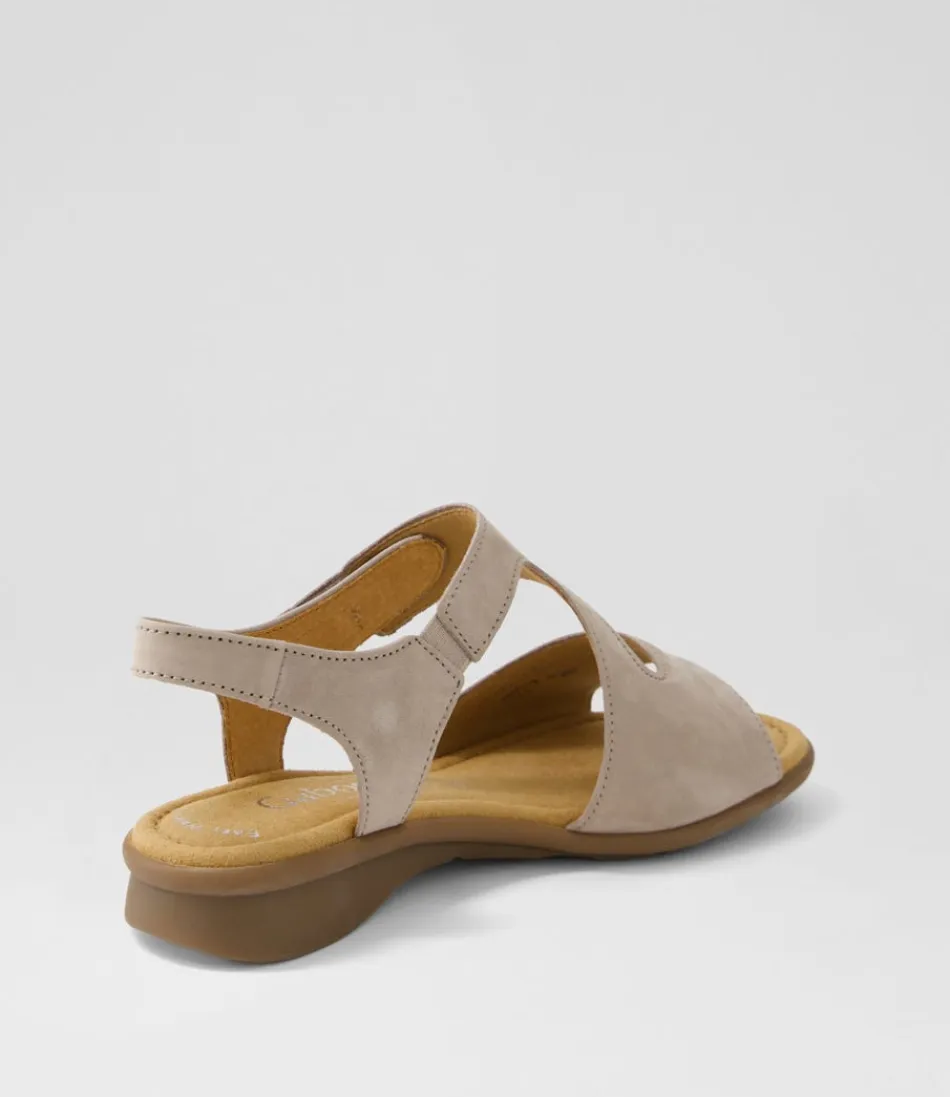 GABOR Suraya - Sandales Femme en Nubuck et Toile - Confort Optimal avec Détails Élégants