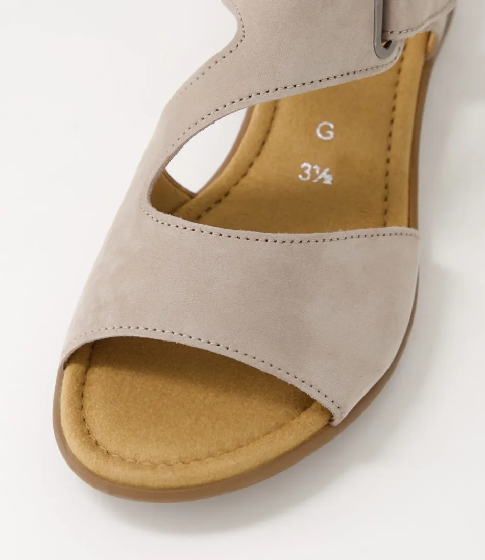 GABOR Suraya - Sandales Femme en Nubuck et Toile - Confort Optimal avec Détails Élégants