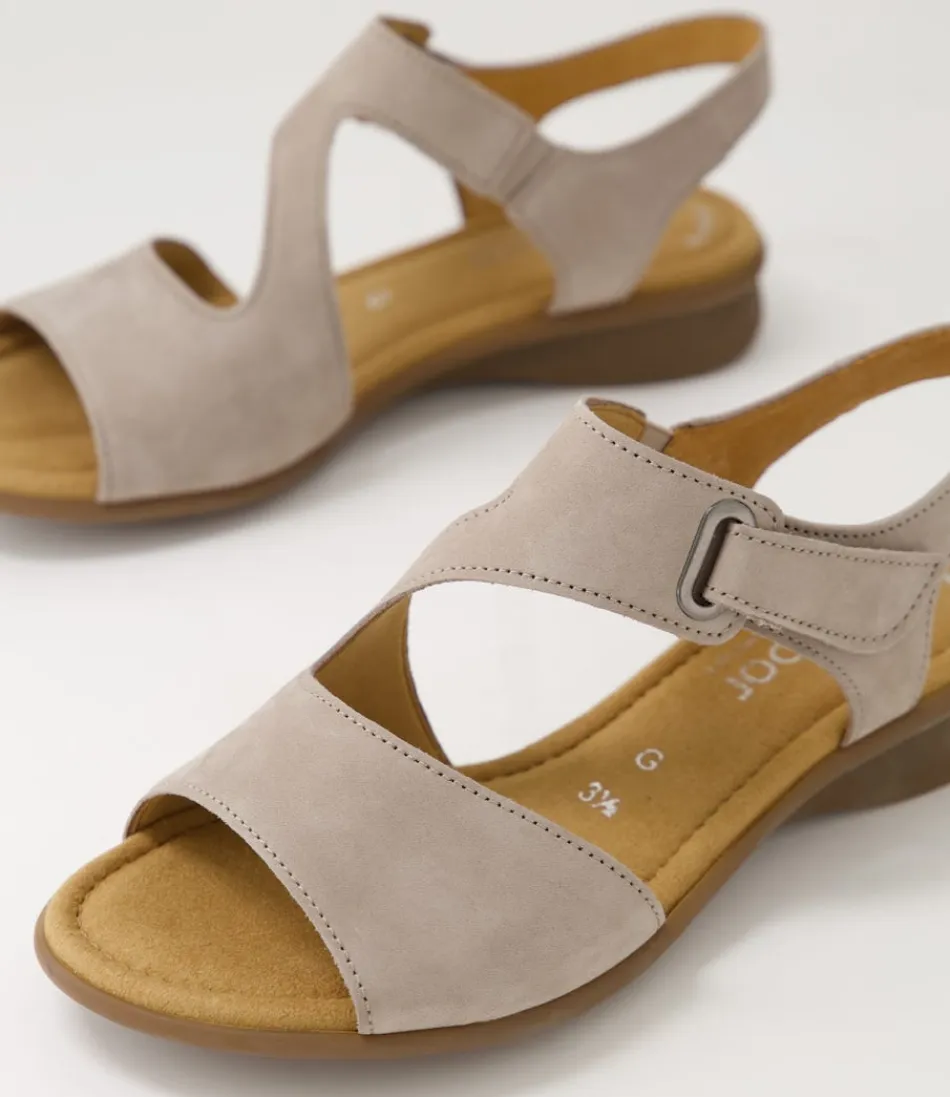 GABOR Suraya - Sandales Femme en Nubuck et Toile - Confort Optimal avec Détails Élégants