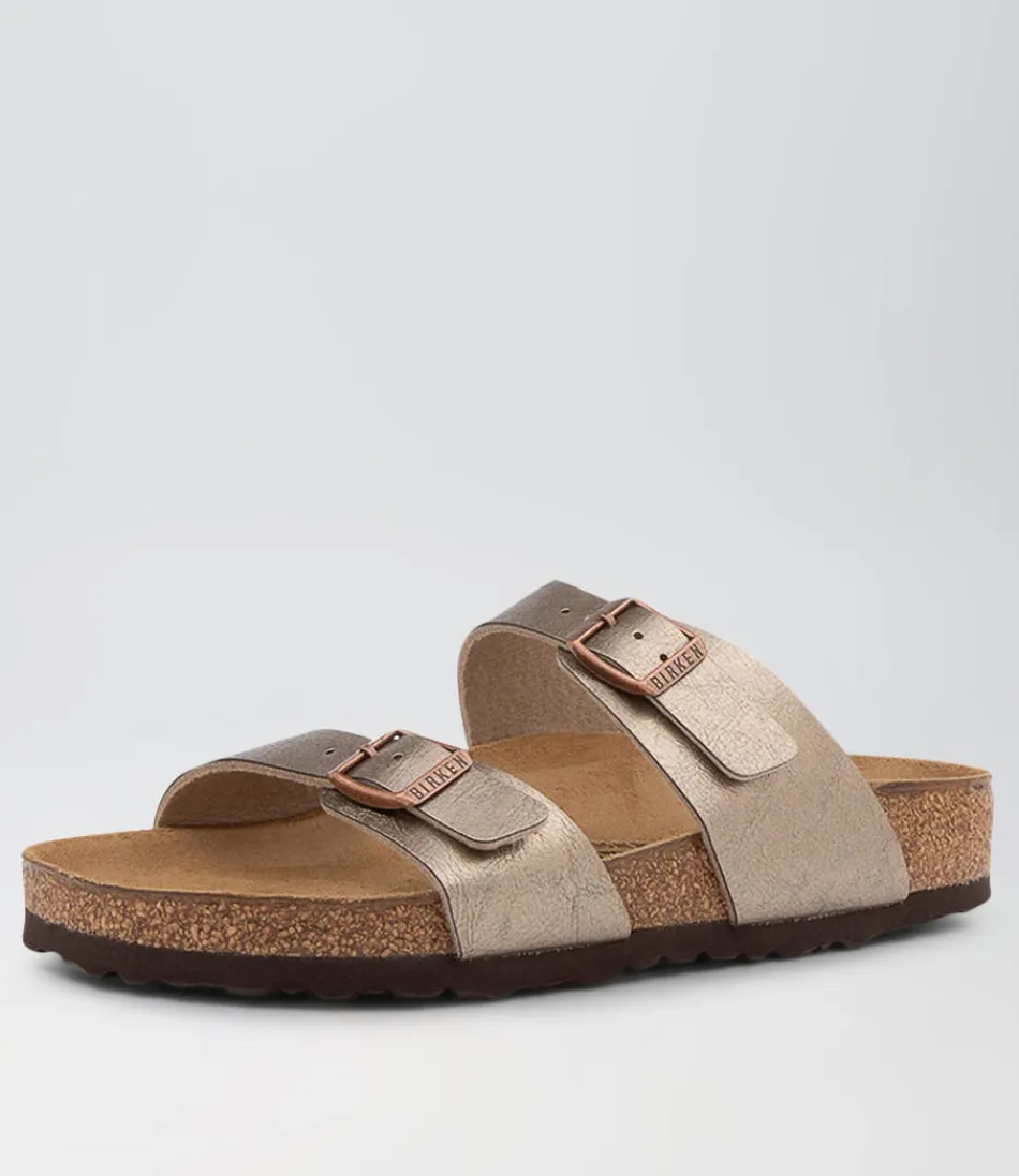 Sandales BIRKENSTOCK Sydney - Modèle Femme Confort Optimal en Cuir Souple, Nuance Taupe Doré