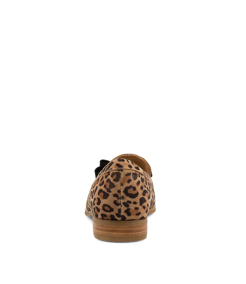 Mocassins ZIERA Talise XF Femme - Daim Noir Léopard Élégant avec Semelle Confortable